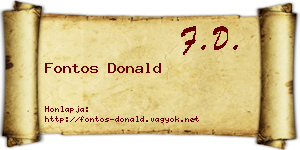 Fontos Donald névjegykártya